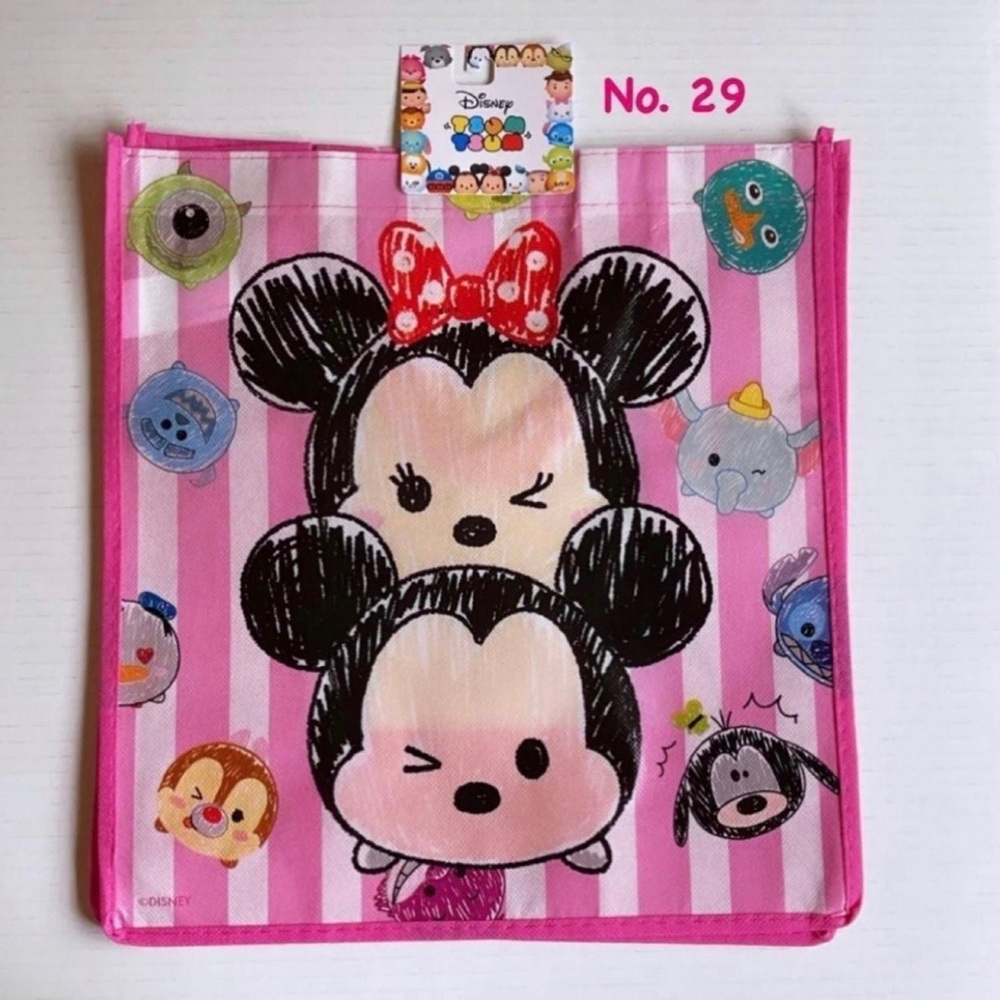 Disney Tsum Tsum Characters Pink Reusable Tote Bag